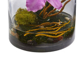 20’’ Cattleya Orchid Artificial Floral Arrangement in Cylinder Vase-Parc Decor