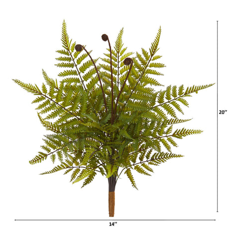 20” Fern Artificial Plant (Set of 3)-Parc Decor