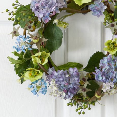 20" Hydrangea Wreath-Parc Decor