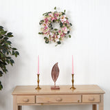 20” Hydrangea and Magnolia Artificial Wreath-Parc Decor