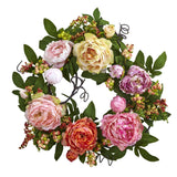 20'' Mixed Peony & Berry Wreath-Parc Decor