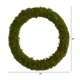 20” Moss Artificial Wreath-Parc Decor