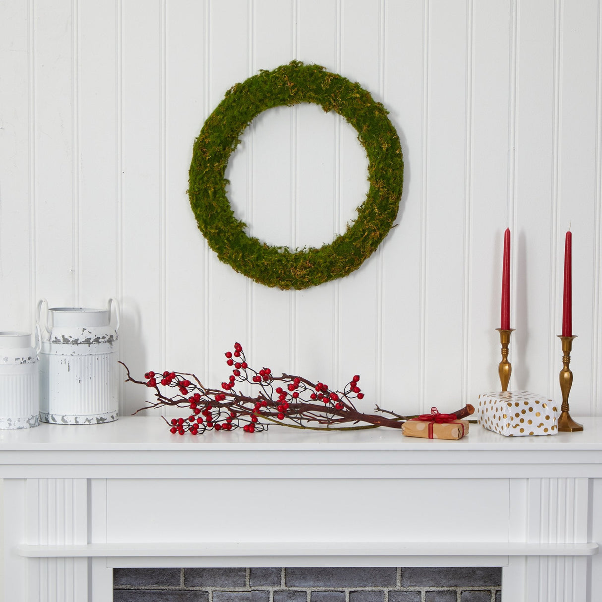 20” Moss Artificial Wreath-Parc Decor