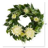 20” Protea Artificial Wreath-Parc Decor
