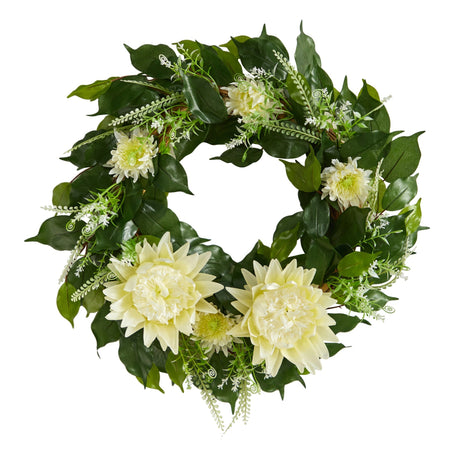20” Protea Artificial Wreath-Parc Decor