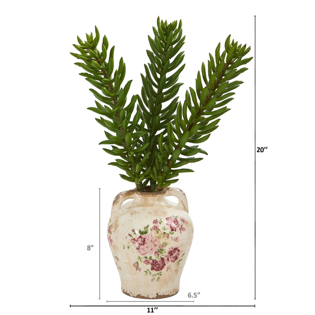 20” Succulent Artificial Plant in Floral Jar-Parc Decor
