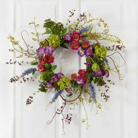 20” Veranda Garden Wreath-Parc Decor