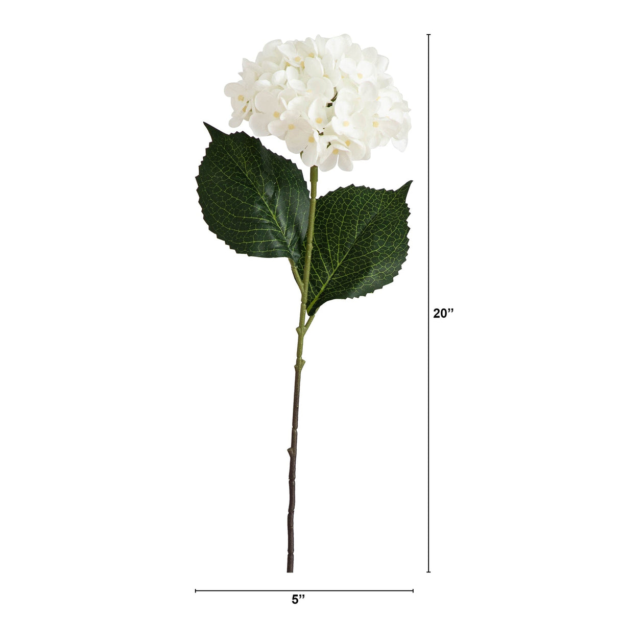 20" Artificial Hydrangea Flower Stems- Set of 3-Stem-Parc Decor