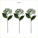 20" Artificial Hydrangea Flower Stems- Set of 3-Stem-Parc Decor