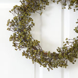 20” Autumn Gypsophila Artificial Wreath-Wreath-Parc Decor