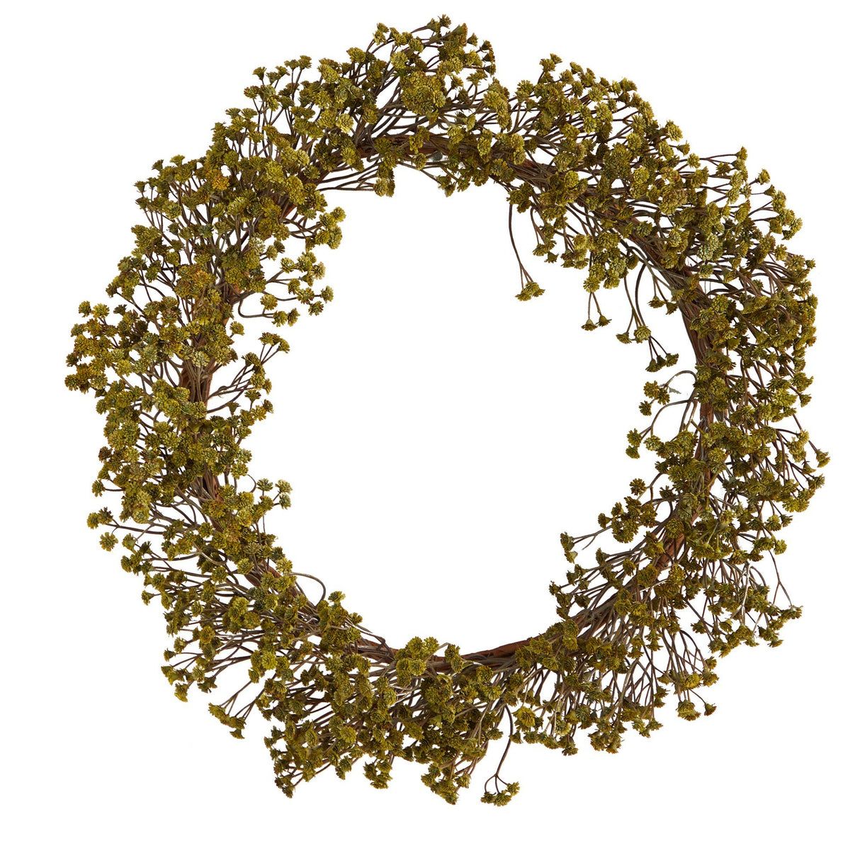 20” Autumn Gypsophila Artificial Wreath-Wreath-Parc Decor