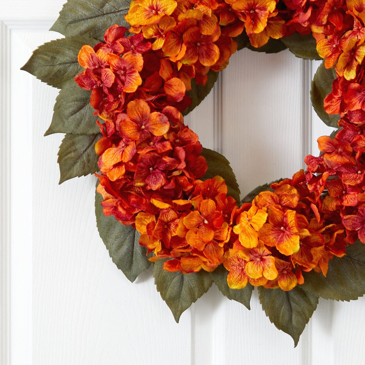 20” Autumn Hydrangea Artificial Wreath-Wreath-Parc Decor