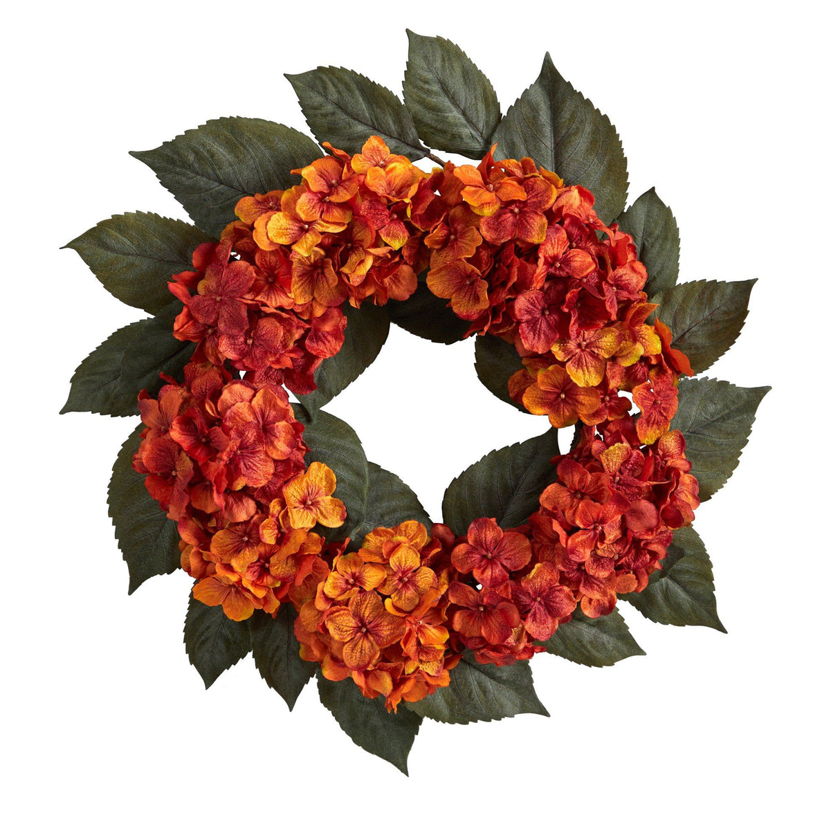 20” Autumn Hydrangea Artificial Wreath-Wreath-Parc Decor