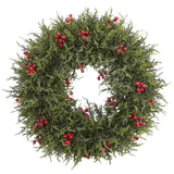 20” Cedar Berry Wreath-Wreath-Parc Decor