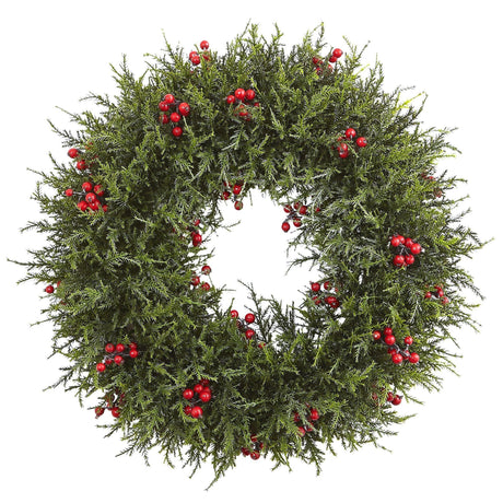 20” Cedar Berry Wreath-Wreath-Parc Decor