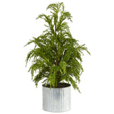 20” Cedar Pine “Natural Look” Artificial Christmas Tree in Decorative Planter-Christmas Tree-Parc Decor