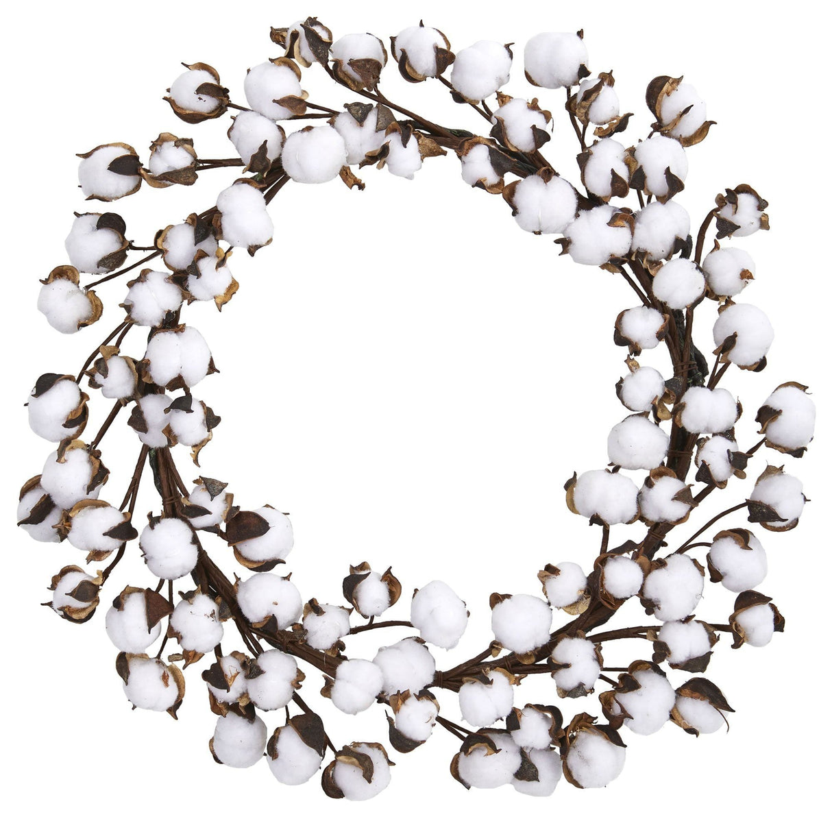 20” Cotton Ball Wreath-Wreath-Parc Decor