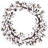 20” Cotton Ball Wreath-Wreath-Parc Decor