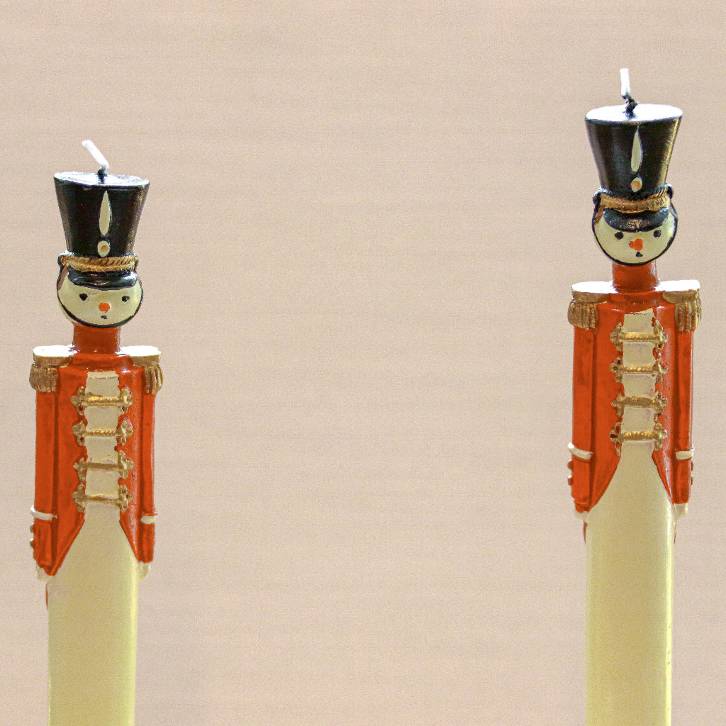 20 Handpainted Red Royal Guard Candles – Case of 10 Packs