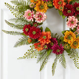 20" Mixed Flower Wreath-Wreath-Parc Decor