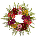 20" Mixed Flower Wreath-Wreath-Parc Decor