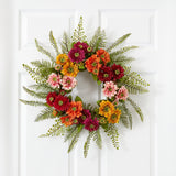 20" Mixed Flower Wreath-Wreath-Parc Decor