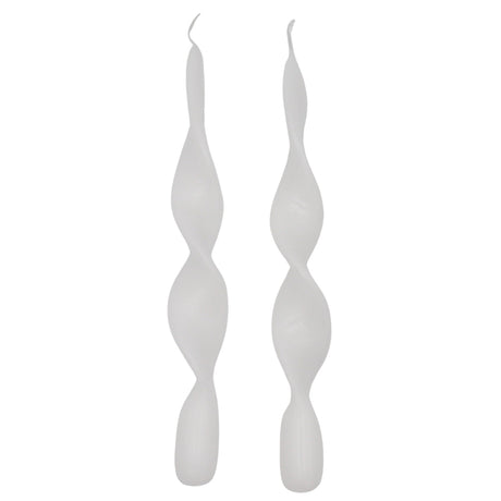 20 White Cotton Swirl Candles - 10 Packs of 2