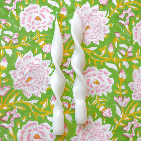 20 White Cotton Swirl Candles - 10 Packs of 2