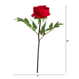 20"Artificial Peony Flower Stems - Set of 3-Stem-Parc Decor