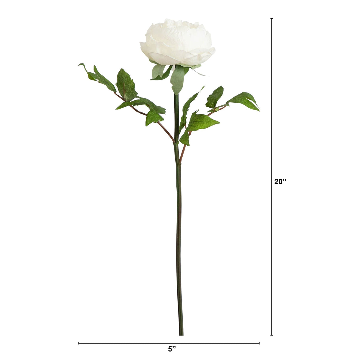 20"Artificial Peony Flower Stems - Set of 3-Stem-Parc Decor