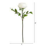 20"Artificial Peony Flower Stems - Set of 3-Stem-Parc Decor