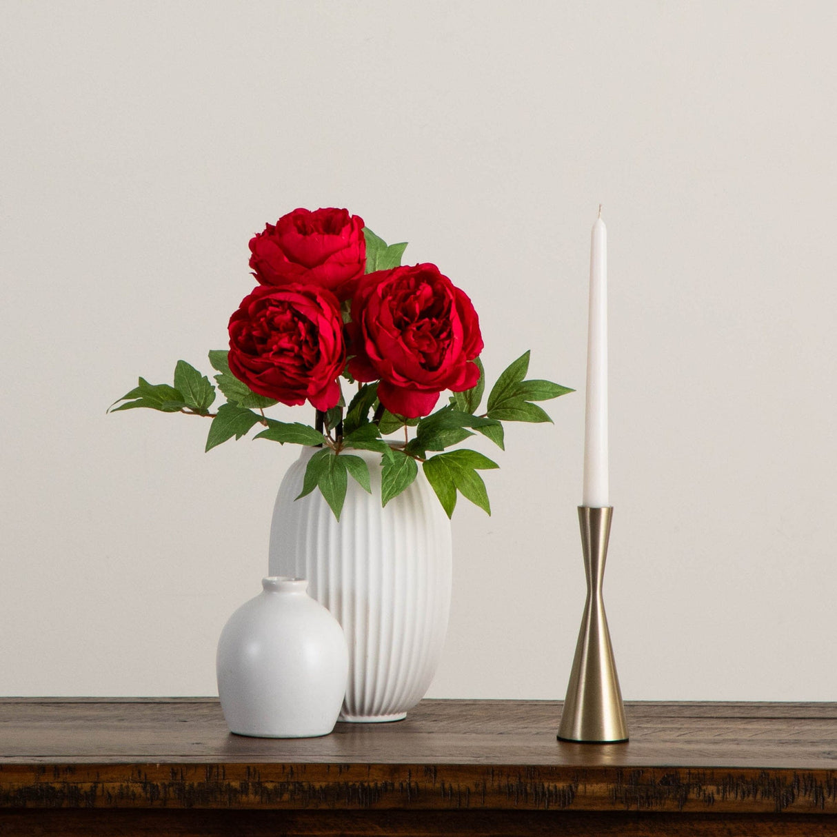 20"Artificial Peony Flower Stems - Set of 3-Stem-Parc Decor