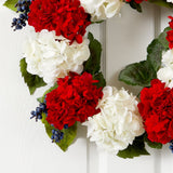 21” Geranium and Blue Berry Artificial Wreath-Parc Decor