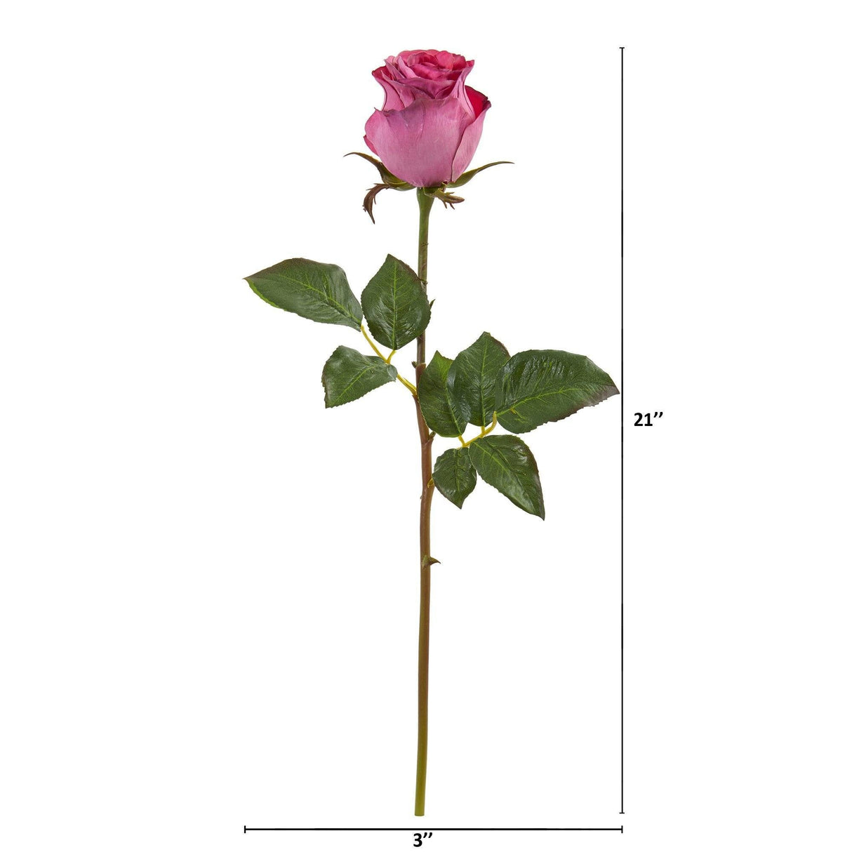 21” Rose Bud Artificial Flower (Set of 6)-Parc Decor