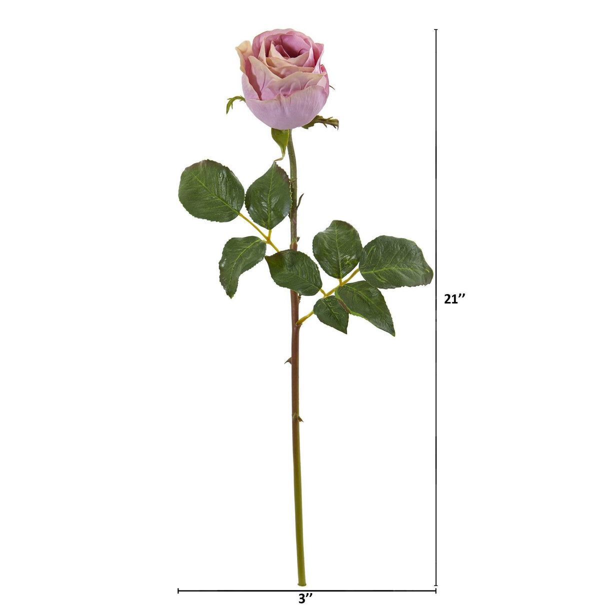 21” Rose Bud Artificial Flower (Set of 6)-Parc Decor