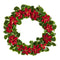 21” Poinsettia and Variegated Holly Artificial Christmas Wreath-Wreath-Parc Decor