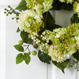 22” Artificial Hydrangea Wreath-Parc Decor
