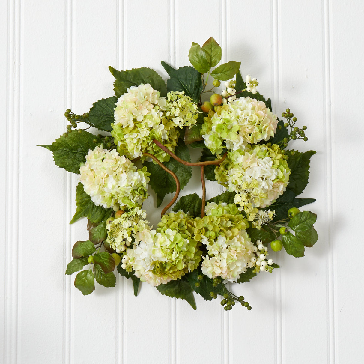 22” Artificial Hydrangea Wreath-Parc Decor