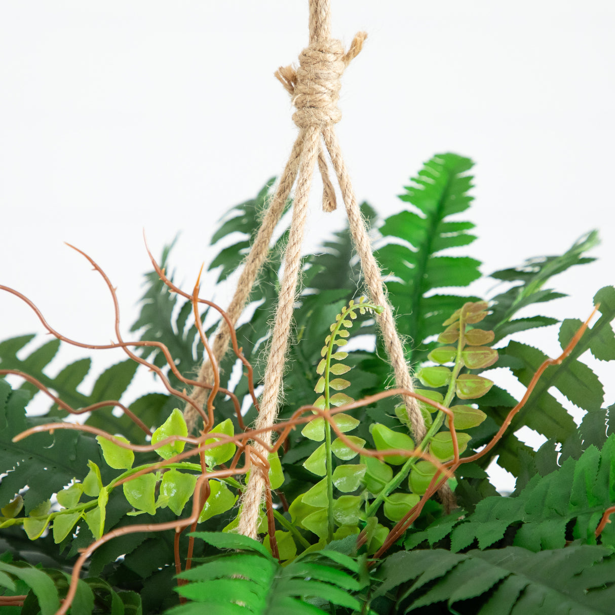 22" Artificial Large Boston Fern Hanging Basket"-Parc Decor
