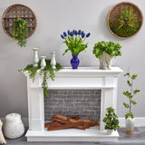 22” Dutch Tulip Artificial Arrangement in Blue Colored Vase-Parc Decor