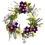 22” Mixed Flower Artificial Wreath-Parc Decor