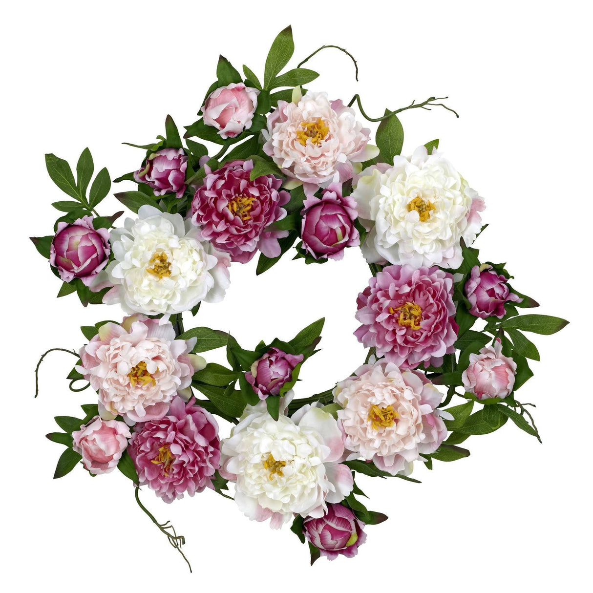 22" Peony Wreath-Parc Decor