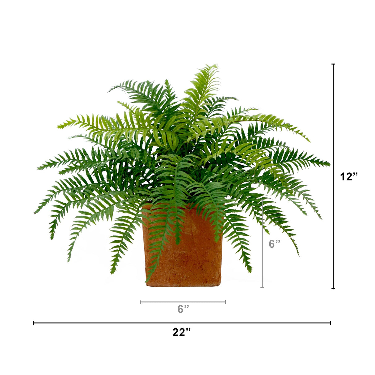 22” Artificial Fern Plant in Decorative Planter-Plant in Planter-Parc Decor