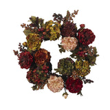 22" Autumn Hydrangea Peony Wreath-Wreath-Parc Decor