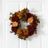 22" Autumn Hydrangea Peony Wreath-Wreath-Parc Decor