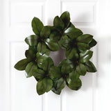 22” Magnolia Leaf Artificial Wreath-Wreath-Parc Decor