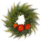 23” Assorted Fern and Chrysanthemum Artificial Wreath-Parc Decor