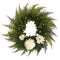 23” Assorted Fern and Chrysanthemum Artificial Wreath-Parc Decor