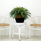 23" Artificial Boston Fern Plant with Handmade Jute & Cotton Basket DIY KIT-Plant in Planter-Parc Decor