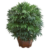 24” Bamboo Palm Artificial Plant in Decorative Planter-Parc Decor